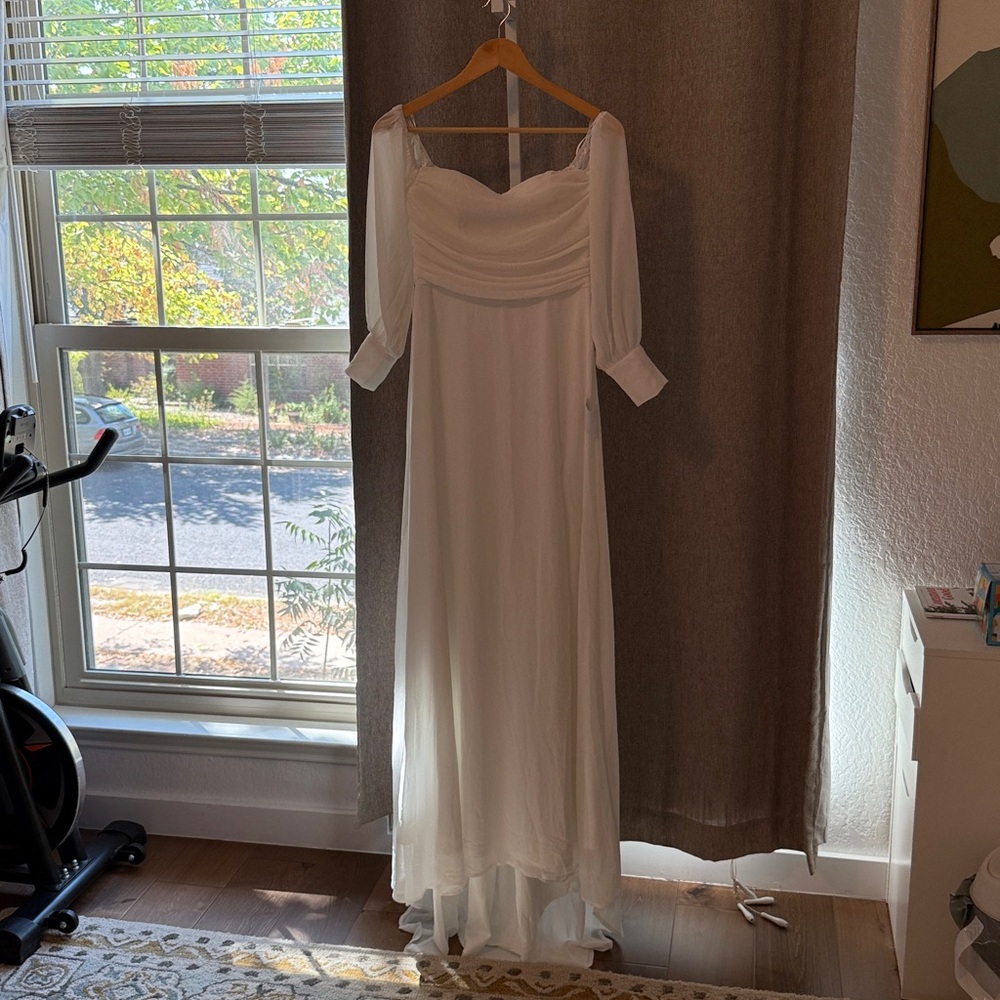 NEW w/tag Lulus Adorna White Off-the-Shoulder Maxi Dress - Picture 6 of 12